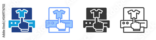 Print On Demand Product icon set multiple style collection