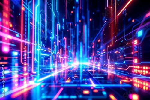 Futuristic Digital Data Network and Cyber Technology

