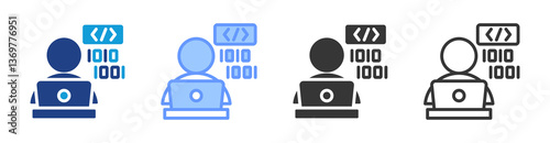 Freelance Programming icon set multiple style collection