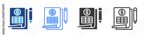 Request For Quotation icon set multiple style collection