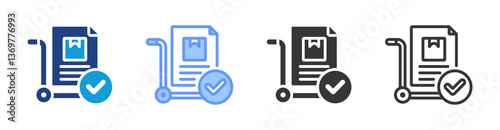 Purchase Order Creation icon set multiple style collection