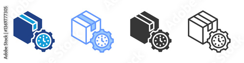 Lead Time Management icon set multiple style collection