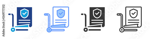 Procurement Policy icon set multiple style collection