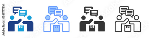 Supplier Communication icon set multiple style collection