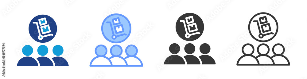 Procurement Team icon set multiple style collection Procurement Team icon set multiple style collection