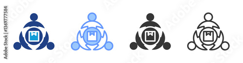 Supplier Diversity icon set multiple style collection