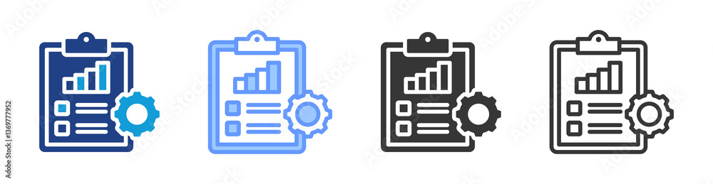 Project Reporting icon set multiple style collection Project Reporting icon set multiple style collection