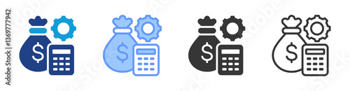 Budget Management icon set multiple style collection