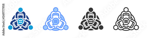 Status Meeting icon set multiple style collection