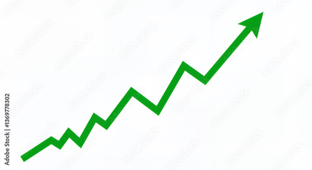 Green Upward Trending Arrow Chart Graphic Green Upward Trending Arrow Chart Graphic
