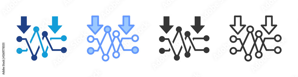 Obraz premium Variation Reduction icon set multiple style collection