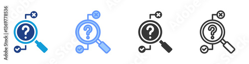 Analyze Phase icon set multiple style collection