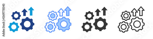 Process Improvement icon set multiple style collection