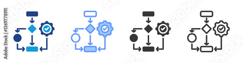 Lean Principle icon set multiple style collection
