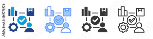 Sipoc Diagram icon set multiple style collection