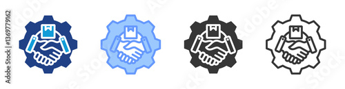 Supplier Relationship Management icon set multiple style collection