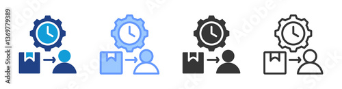 Lead Time Management icon set multiple style collection