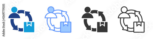 Supply And Demand Alignment icon set multiple style collection