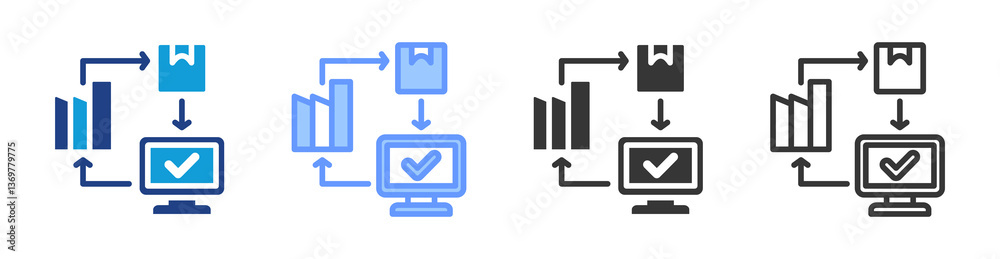 Supply Chain Monitoring icon set multiple style collection Supply Chain Monitoring icon set multiple style collection