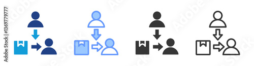 Third Party Logistics icon set multiple style collection