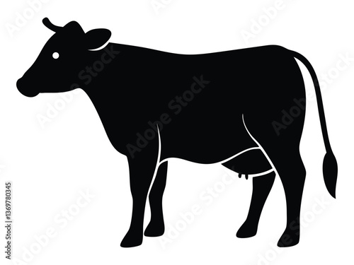 Cow Silhouette Vector – Farm Animal Clipart & Icon