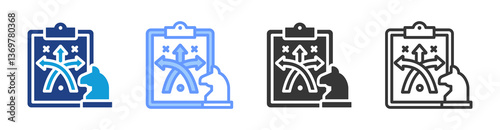 Strategic Direction icon set multiple style collection