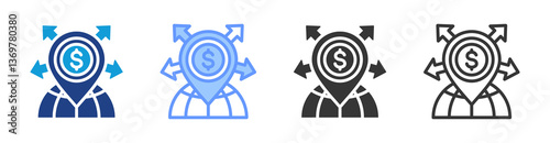 Business Expansion icon set multiple style collection