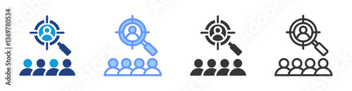 Candidate Sourcing icon set multiple style collection