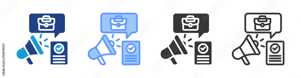 Job Advertising icon set multiple style collection Job Advertising icon set multiple style collection