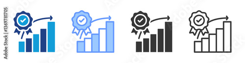 Quality Metrics icon set multiple style collection