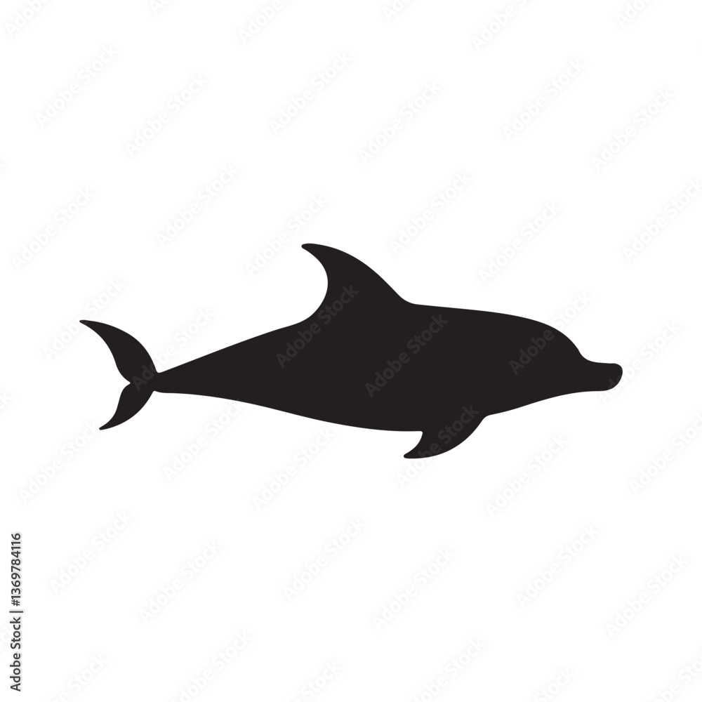 Obraz premium Shark dolphin and whale shark vector illustration isolated on white