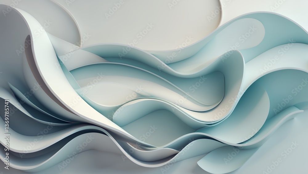 Abstract flowing waves of paper or fabric in soft pastel colors Abstract flowing waves of paper or fabric in soft pastel colors
