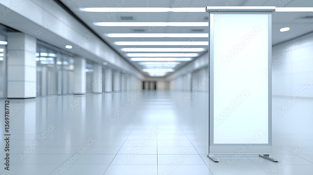 Obraz premium Professional Roll-Up Banner Stand Mockup in Exhibition Hall