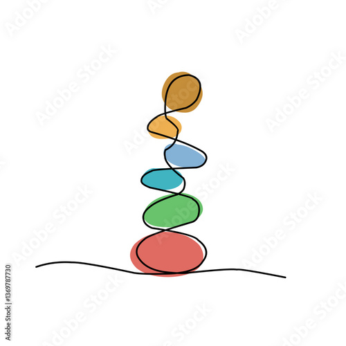 continuous line stone balance