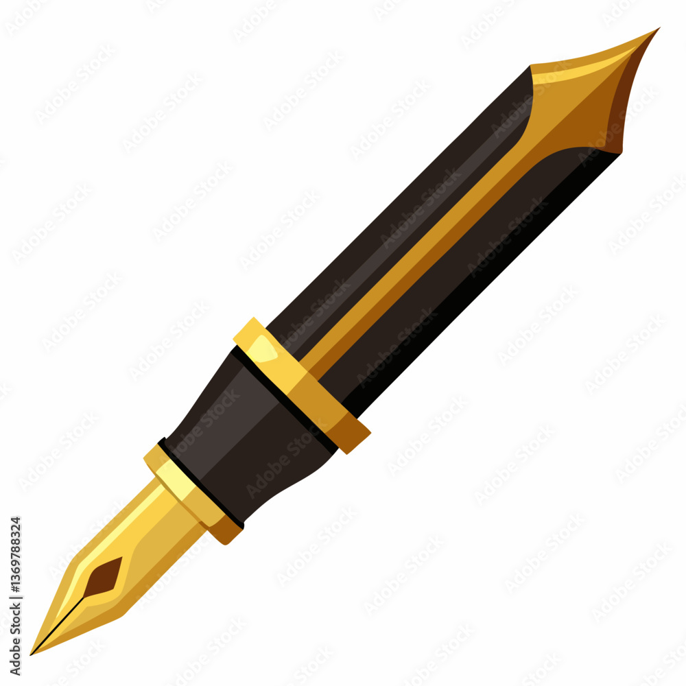 elegant fountain pen with gold nib 