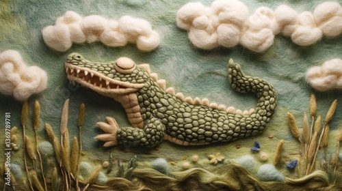 Art Handcrafted Felt View Soft Fibers Creating Stitching photo