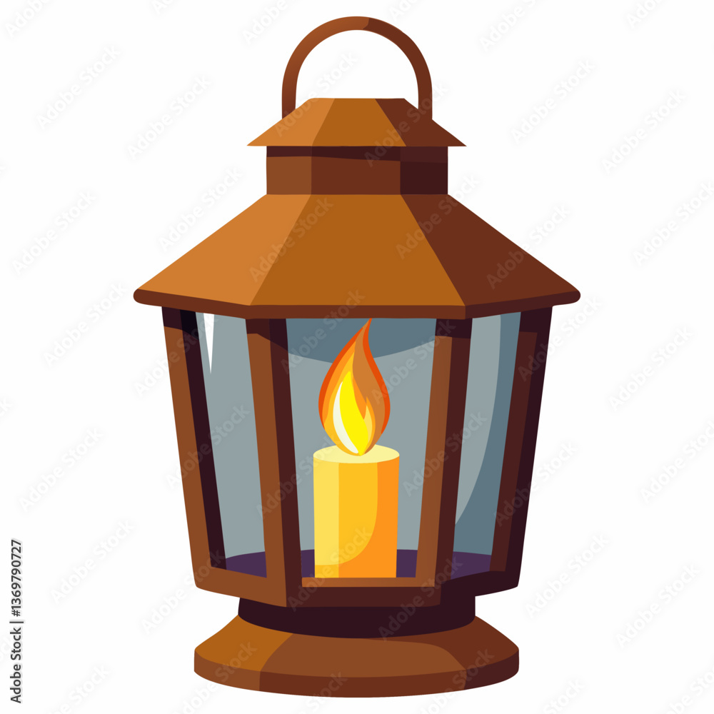 rustic lantern with a glowing candle inside rustic lantern with a glowing candle inside