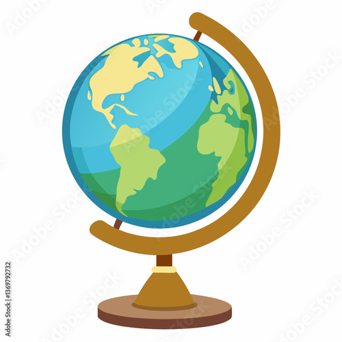 detailed globe on a wooden stand 