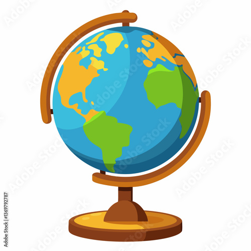 detailed globe on a wooden stand 