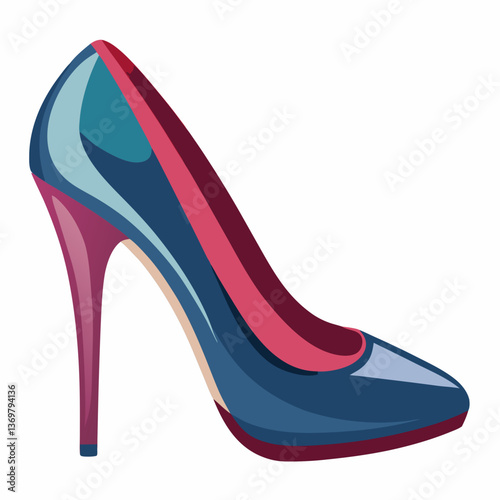 elegant high heeled shoe with glossy finish
