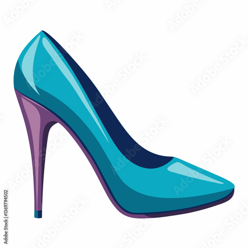 elegant high heeled shoe with glossy finish