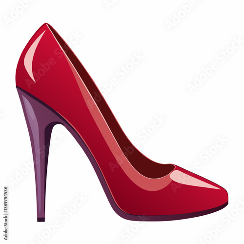 elegant high heeled shoe with glossy finish