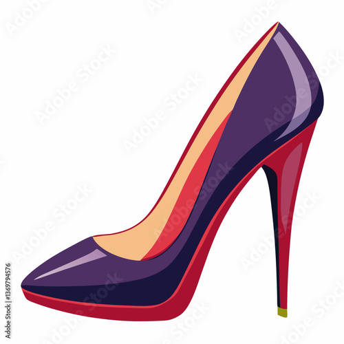 elegant high heeled shoe with glossy finish
