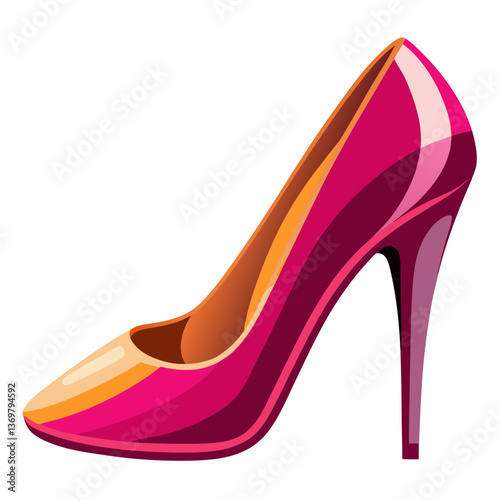 elegant high heeled shoe with glossy finish
