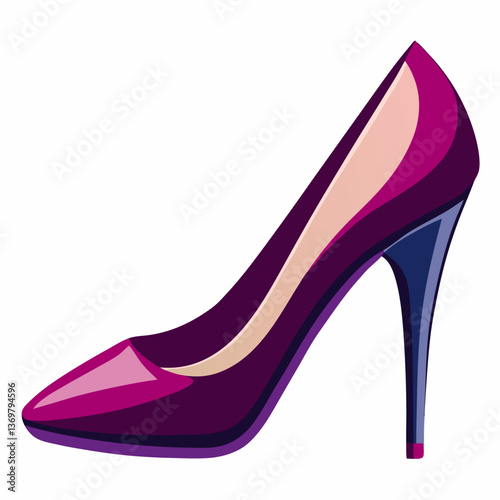 elegant high heeled shoe with glossy finish