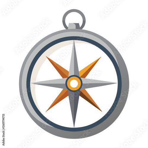 classic compass with a metallic casing 