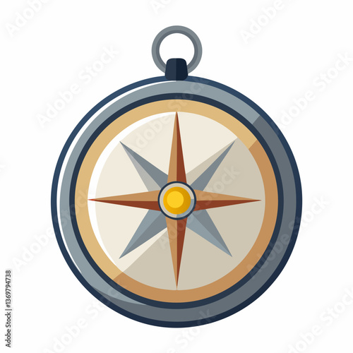 classic compass with a metallic casing 
