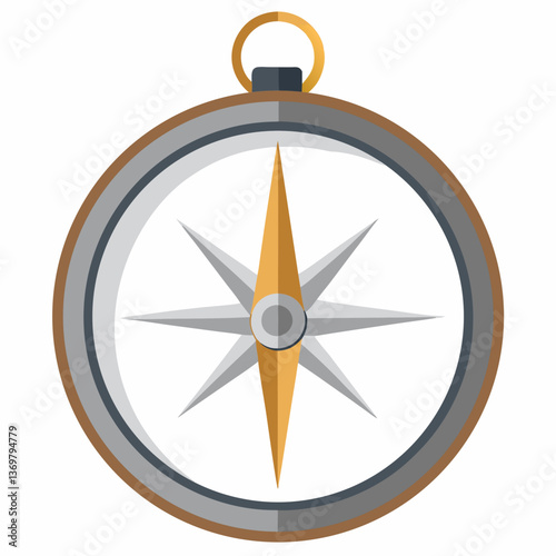 classic compass with a metallic casing 