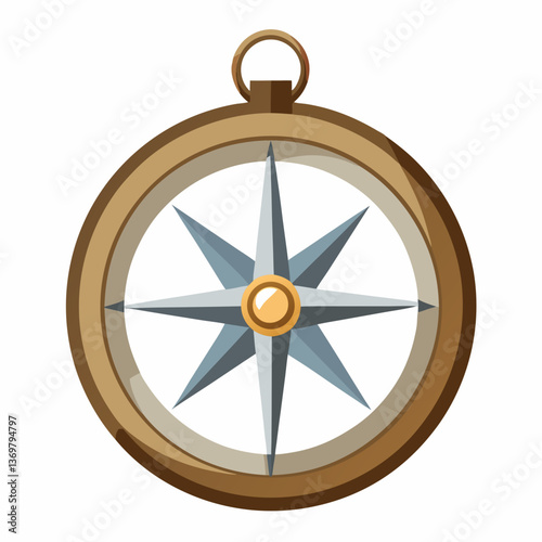 classic compass with a metallic casing 