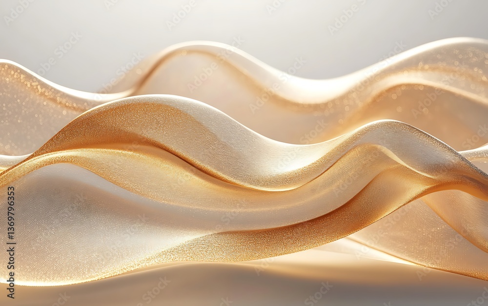 Obraz premium Abstract golden wavy fabric
